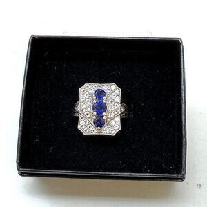 💖Estate Sale! Vintage Sterling Silver Kanchanaburi Sapphire Ring